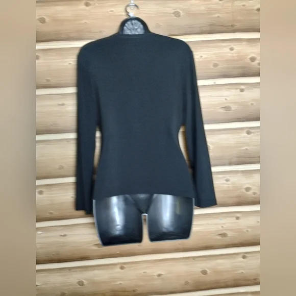 5/$20 Coldwater creek women long slevee black blouse size small - Picture 7 of 9